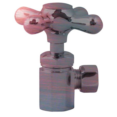 Westbrass Cross Handle Angle Stop Shut Off Valve 1/2-Inch IPS Inlet W/ 3/8-Inch Compression Outlet in Antique D103X-11